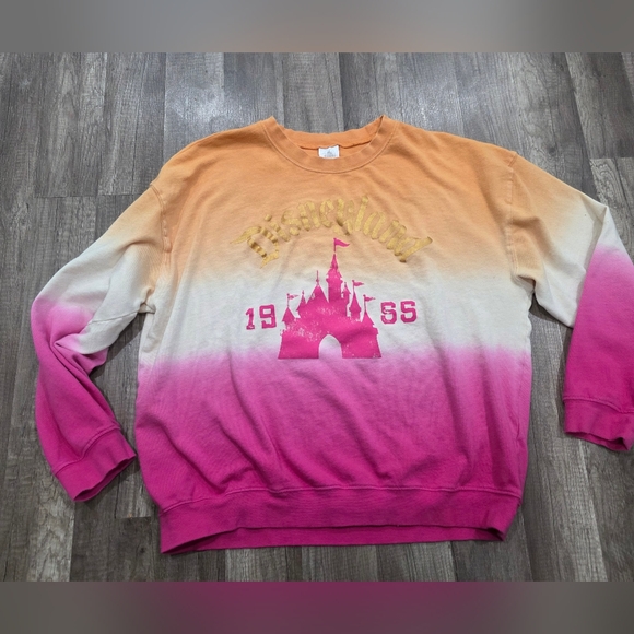 Vintage DISNEYLAND Parks SPIRIT JERSEY XL OMBRE pink Orange Popsicle Y2k Shirt - Picture 1 of 10